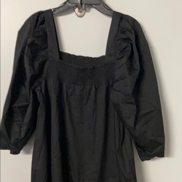 H&M black puff sleeve poplin mini dress - Picture 7 of 15